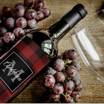 Red Buffalo Plaid | Personal Initial | Gift Wine Label<br><div class="desc">Wrap your loved ones in the warmth and charm of classic Red Buffalo Plaid with a personal touch. Whether it's for a birthday,  anniversary,  or just to show someone you care,  this customizable gift is sure to make a lasting impression.</div>