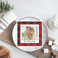Red Buffalo Plaid & Personal Name And Photo