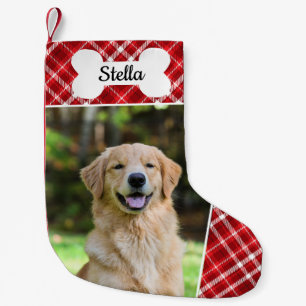 Red Buffalo Plaid Pet Dog Photo Christmas Stocking