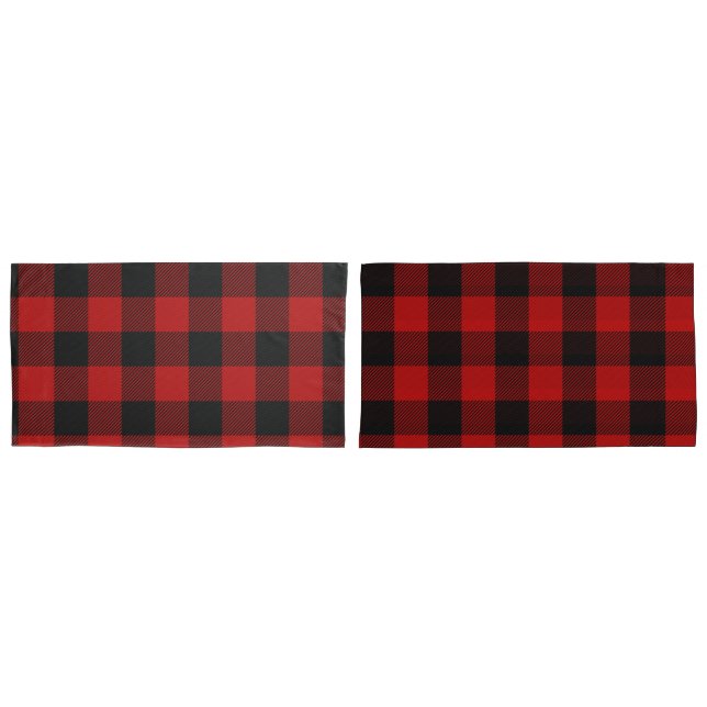 Red Buffalo Plaid Pillowcase (Front-Set)
