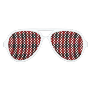 Red buffalo plaid print aviator sunglasses