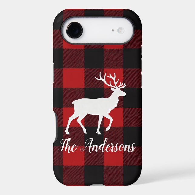 Red Buffalo Plaid & Reindeer | Personal Name  (Back)