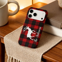 Red Buffalo Plaid & Reindeer | Personal Name