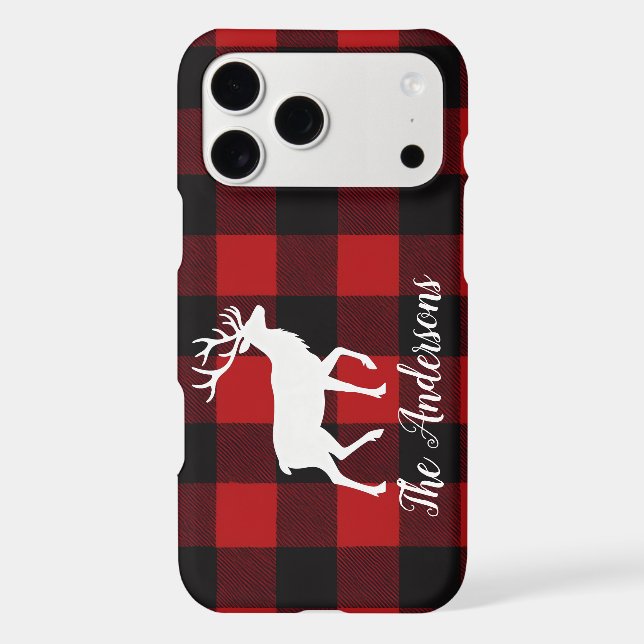 Red Buffalo Plaid & Reindeer | Personal Name  (Back)