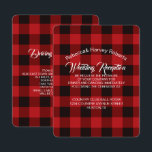 red buffalo plaid rustic winter wedding reception invitation<br><div class="desc">red buffalo plaid rustic winter wedding reception card.</div>