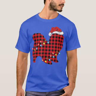 Red Buffalo Plaid Santa Hat Shih Tzu Dog Christmas T-Shirt