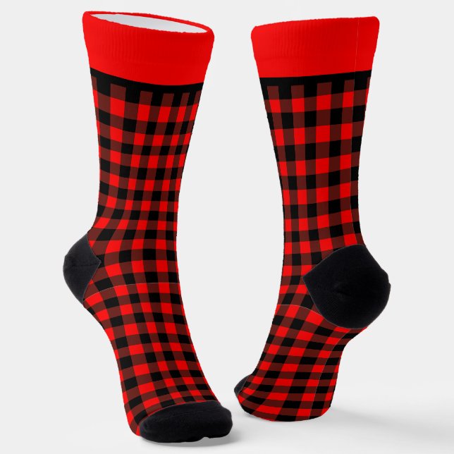 Red Buffalo Plaid  Socks (Angled)