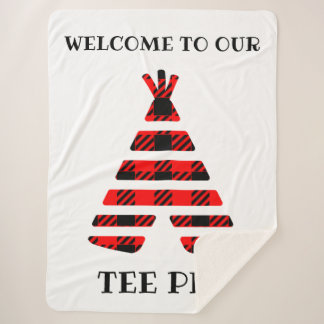 Red Buffalo Plaid Tee Pee Sherpa Blanket