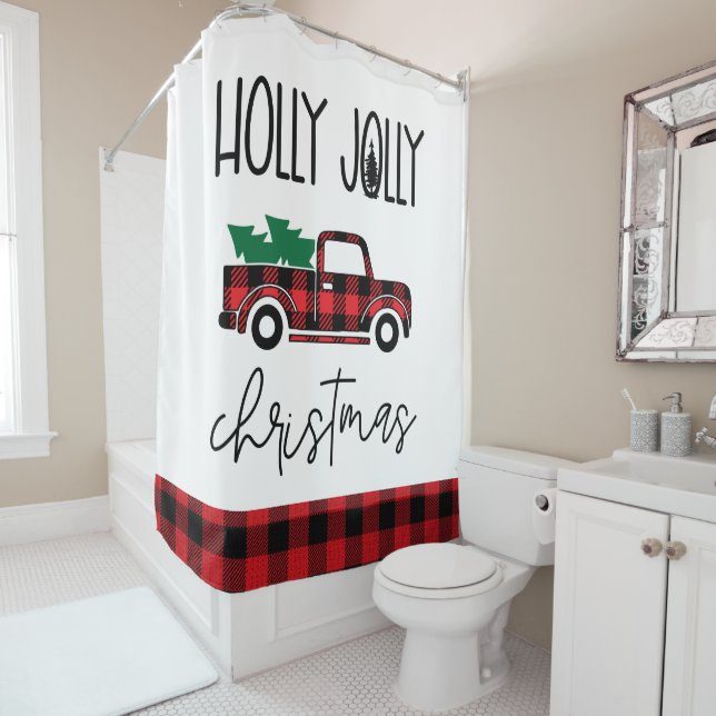 Red Buffalo Plaid Vintage Truck Christmas  (In Situ)