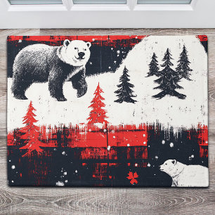 Red Buffalo Plaids Polar Bear Doormat