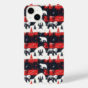 Red Buffalo Plaids Polar Bear iPhone 14 Plus Case
