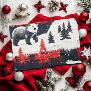 Red Buffalo Plaids Polar Bear Kitchen Towel