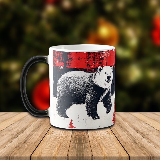 Red Buffalo Plaids Polar Bear Magic Mug (Creator Uploaded)