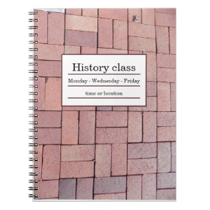 Red building bricks spiral bound notebook