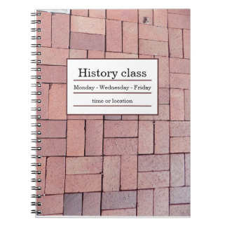 Red building bricks spiral bound notebook