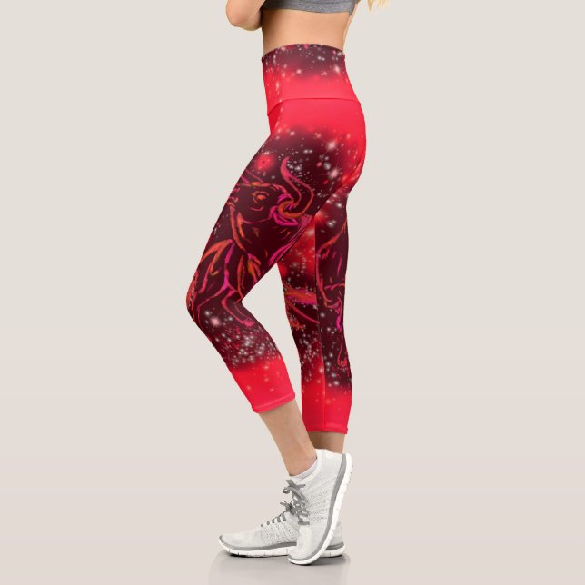 Red Bull Capri Leggings Courir Dans La Nuit Étince (Gauche)