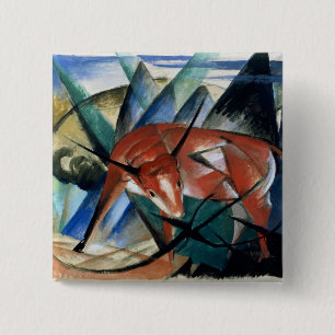 Red Bull (gouache on paper) 2 Inch Square Button