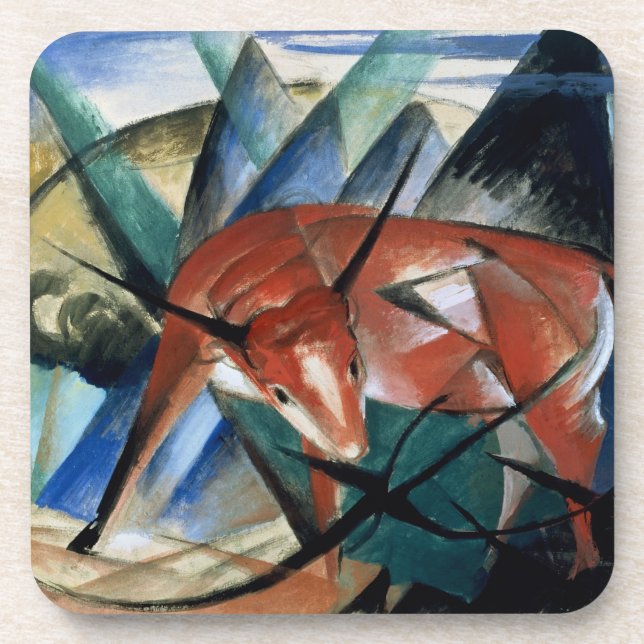 Red Bull (gouache on paper) Coaster (Front)