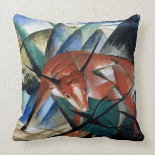 Red Bull (gouache on paper) Throw Pillow