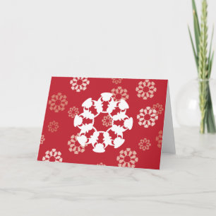 Red Bull snowflake-design greeting card
