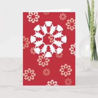 Red Bull snowflake-design greeting card