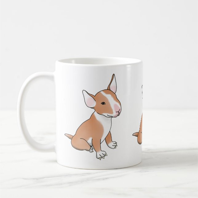 Red bull terrier puppy mug (Left)
