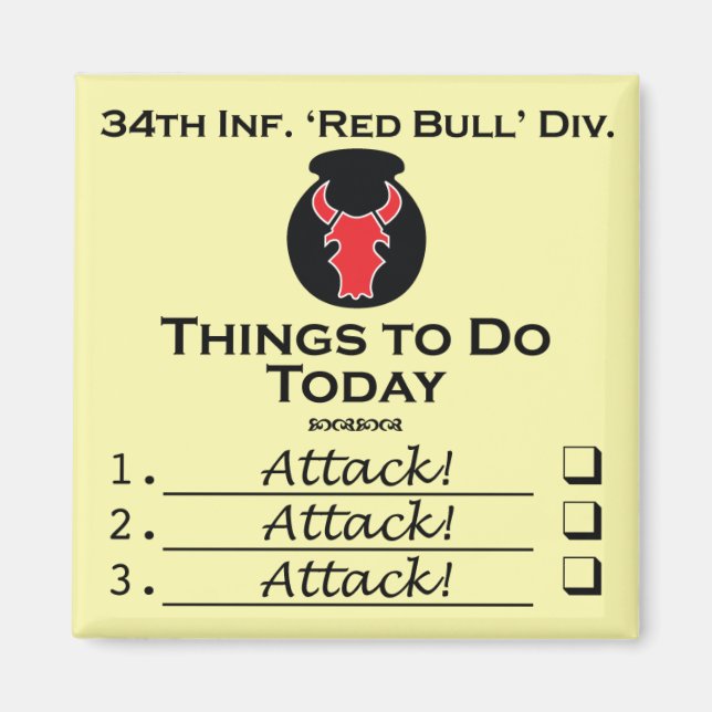 Red Bull Things-to-Do square magnet (Front)