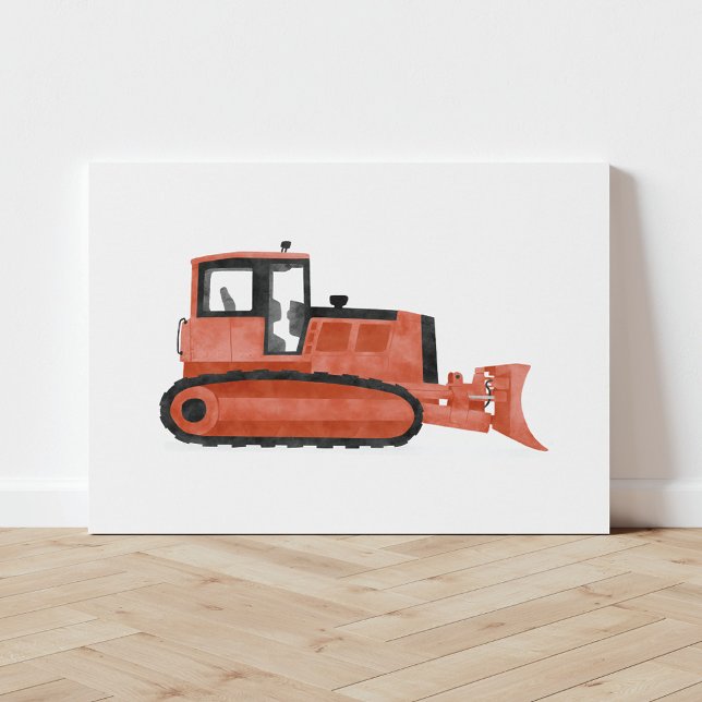 Red Bulldozer Construction Vehicle Canvas Print (Creator Uploaded)