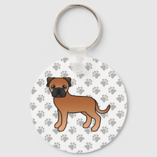 Red Bullmastiff Cute Cartoon Dog Keychain