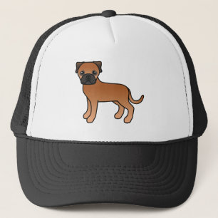 Red Bullmastiff Cute Cartoon Dog Trucker Hat