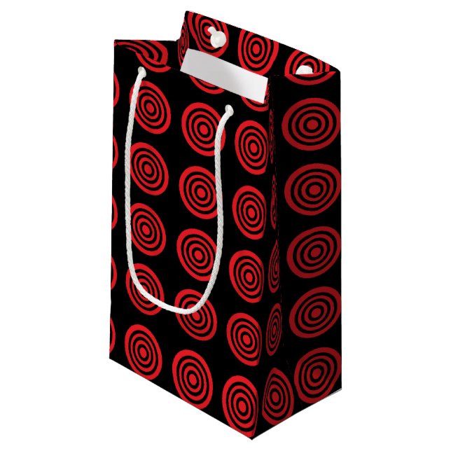 Red Bullseye Black Gift Bag (Front Angled)