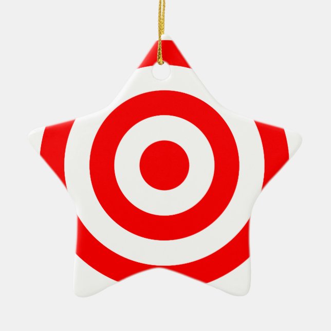 Red Bullseye Target Ceramic Ornament (Front)