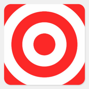 Red Bullseye Target Square Sticker