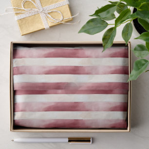 Red Burgundy Cream Stripes Christmas Tissue Paper