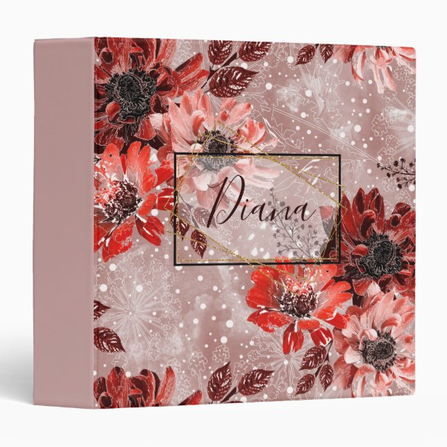 Red, burgundy flowers. binder (Front/Spine)