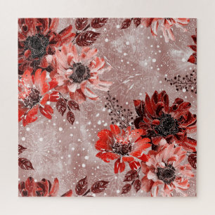 Red, burgundy flowers. jigsaw puzzle