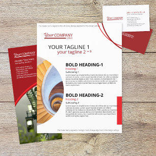 Red, Burgundy Logo, Geometric Photo Shapes Flyer