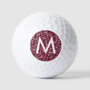 Red Burgundy Maroon Personalized Initial Golf Balls