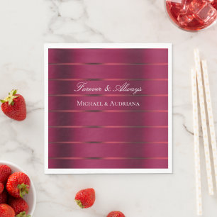 Red Burgundy Ribbon Wedding Bridal Shower Napkin