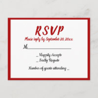 Red Burgundy RSVP WEdding Party Fall Country