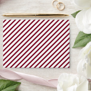 Red Burgundy White Stripes Pattern Envelope