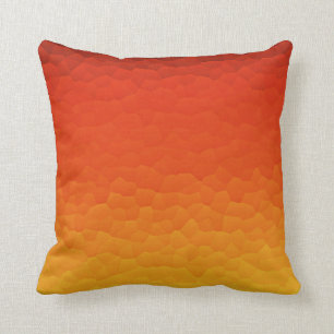 Red Burnt Orange to Gold Ombre Crackle Pattern Throw Pillow