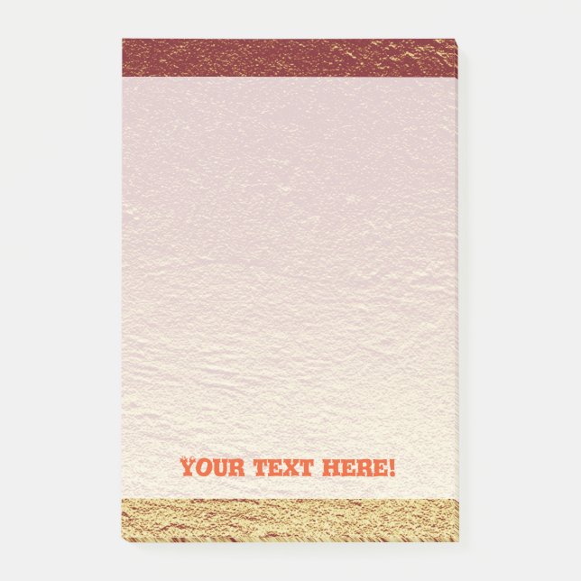 Red burnt terracotta gradient aluminum grunge post-it notes (Front)