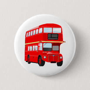 Red Bus 2 Inch Round Button