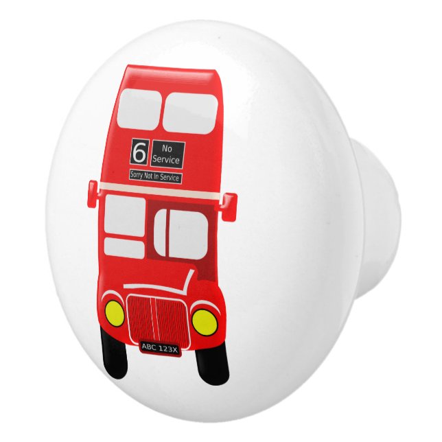 Red Bus Design Ceramic Knob (Right)