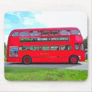 RED BUS MOUSE PAD