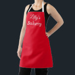 Red Business Apron<br><div class="desc">This easy to personalize red apron,  is a perfect for a food related business,  such as a catering company,  bakery,  coffee shop or restaurant.</div>