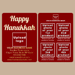 Red Business Brand on Hanukkah Foil Holiday Card<br><div class="desc">Happy Hanukkah! Wishing you joy, peace and blessing this festival of lights. A holiday to celebrate and to advertise also your business or to promote your brand name to customers or clients. Customizable foil holiday card that you can put your business brand, your products or services and with Hanukkah greeting....</div>