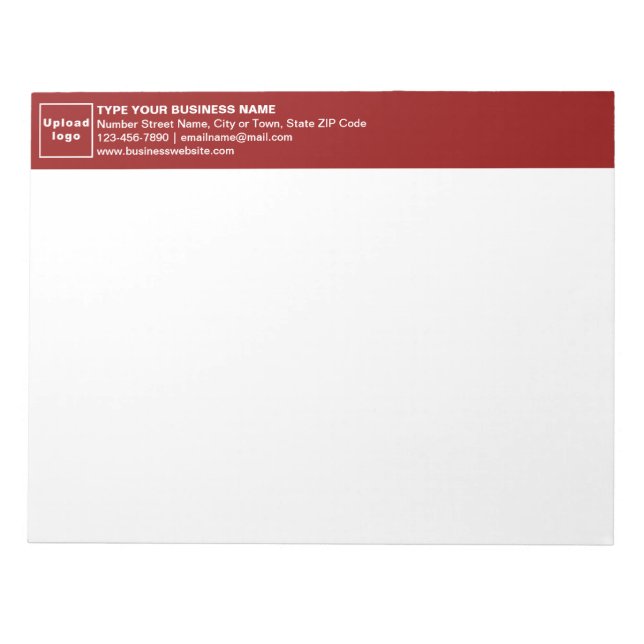 Red Business Brand on Heading of Notepad (Front)