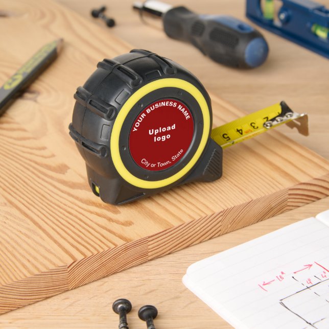 Red Business Brand on Tape Measure 1 (Woodwork)